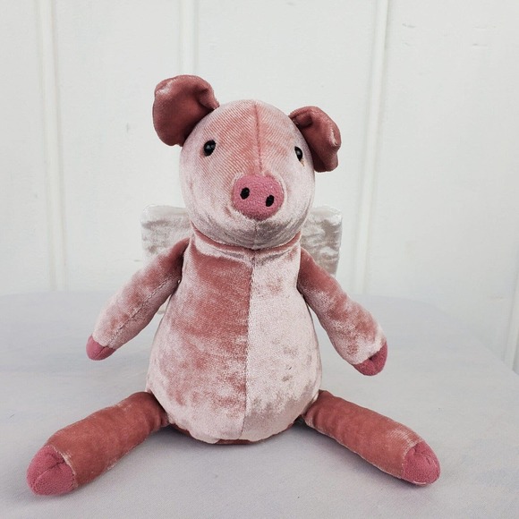 Jellycat Other - JellyCat 10 inch Piggy Might Fly Plush Crushed Velvet Pig Wings Stuffed Toy